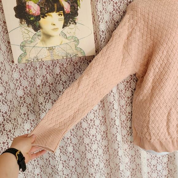 Unbranded rose pink oversized cable knit turtle neck sweater Size xl - Picture 5 of 7